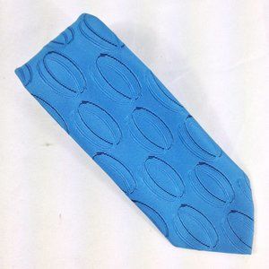 Sears The Mens Store Vintage Blue w/Dark Blue Ovals Polyester Woven Tie 56"x 4"